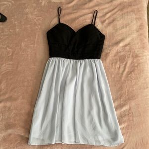 Blue and black dress